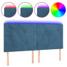 Cabecero con luces LED terciopelo azul oscuro 180x5x118/128 cm 2