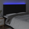 Cabeceira de cama c/ luzes LED tecido 160x5x118/128 cm preto 3