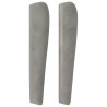 Cabeceira de cama c/ abas veludo 83x23x118/128cm cinzento-claro 4