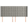 Cabecero con orejas de terciopelo gris claro 163x16x118/128 cm 3