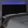 Cabeceira de cama c/ luzes LED veludo 200x5x118/128 cm preto 3