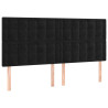 Cabeceira de cama c/ luzes LED veludo 200x5x118/128 cm preto 4