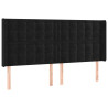 Cabeceira de cama c/ luzes LED veludo 203x16x118/128 cm preto 3