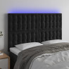 Cabecero con luces LED terciopelo negro 144x5x118/128 cm 1