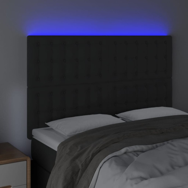 Cabecero con luces LED terciopelo negro 144x5x118/128 cm M 3