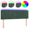 Cabecero con LED de terciopelo gris oscuro 144x5x78/88 cm 2