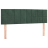 Cabeceira de cama c/luzes LED veludo 144x5x78/88cm verde-escuro 4