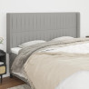 Cabecero con orejas de tela gris claro 183x16x118/128 cm 1