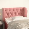 Cabeceira de cama c/ abas veludo 83x23x78/88 cm rosa 1