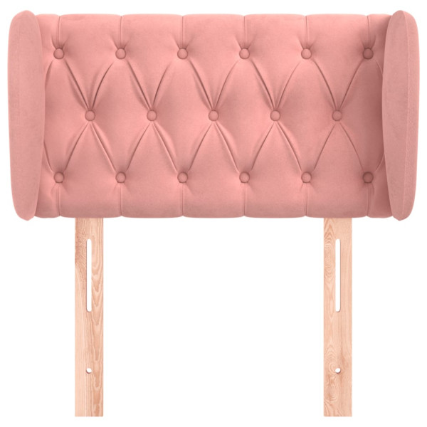 Cabeceira de cama c/ abas veludo 83x23x78/88 cm rosa M 3