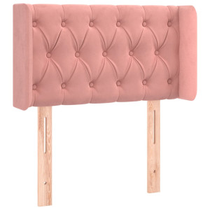 Cabecero de terciopelo rosa 83x16x78/88 cm H