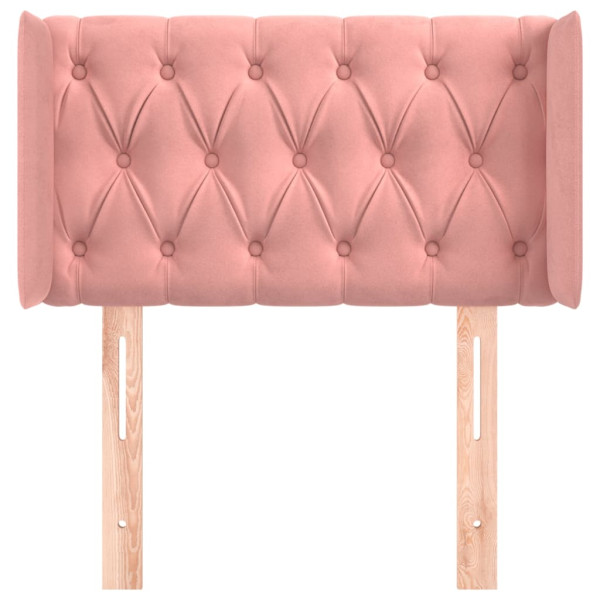Cabecero de terciopelo rosa 83x16x78/88 cm M 3