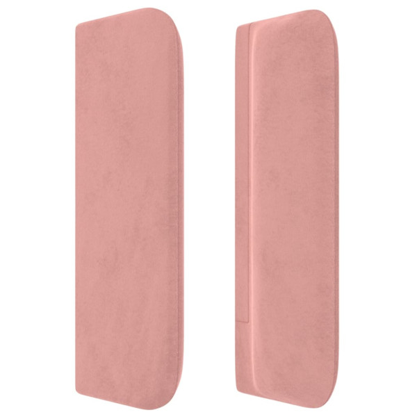 Cabeceira de cama c/ abas veludo 83x16x78/88 cm rosa M 4
