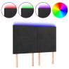 Cabecero con luces LED terciopelo negro 144x5x118/128 cm 2