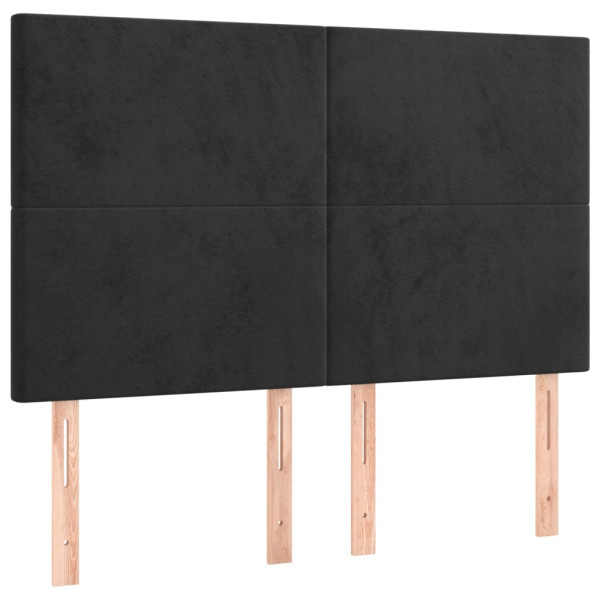 Cabecero con luces LED terciopelo negro 144x5x118/128 cm M 4