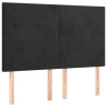Cabeceira cama c/ LED veludo 144x5x118/128 cm preto 4