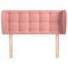 Cabeceira de cama c/ abas veludo 93x23x78/88 cm rosa 3