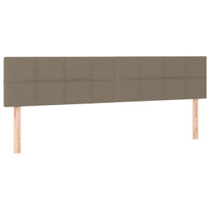 Cabeceira cama 2 pcs tecido 80x5x78/88 cm cinzento-acastanhado H