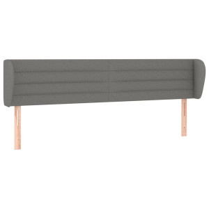 Cabecero de tela gris oscuro 183x23x78/88 cm H