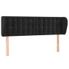 Cabeceira de cama c/ abas veludo 147x23x78/88 cm preto 2