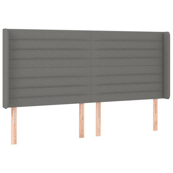 Cabecero con LED de tela gris oscuro 183x16x118/128 cm M 3
