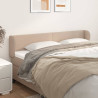 Cabeceira cama abas couro artificial 183x23x78/88 cm cappuccino 1