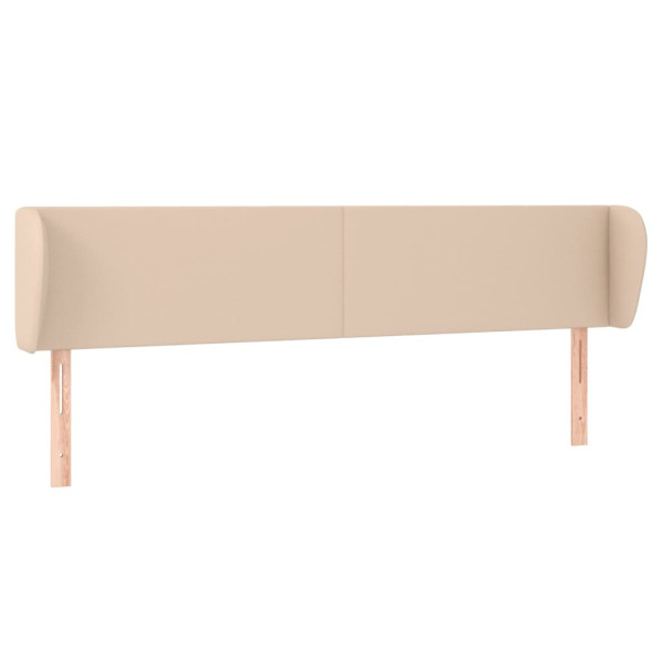 Cabeceira cama abas couro artificial 183x23x78/88 cm cappuccino M 2
