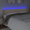 Cabeceira cama LED couro artificial 183x16x78/88 cm cappuccino 4