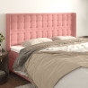Cabeceira cama c/ abas veludo 163x16x118/128 cm rosa 1