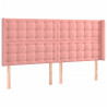 Cabecero con orejas de terciopelo rosa 163x16x118/128 cm 2