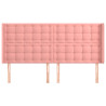 Cabecero con orejas de terciopelo rosa 163x16x118/128 cm 3