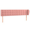 Cabecero de terciopelo rosa 163x23x78/88 cm 2