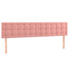 Cabeceira de cama c/ luzes LED veludo 160x5x78/88 cm rosa 4
