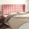 Cabecero con orejas de terciopelo rosa 163x23x118/128 cm 1
