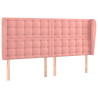 Cabecero con orejas de terciopelo rosa 163x23x118/128 cm 2