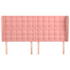 Cabecero con orejas de terciopelo rosa 163x23x118/128 cm 3