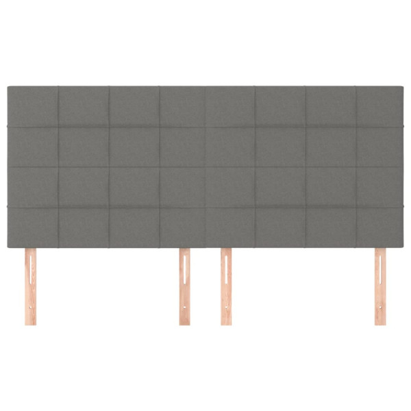 Cabeceira de cama 4 pcs tecido 90x5x78/88 cm cinzento-escuro M 3