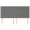 Cabeceira de cama 4 pcs tecido 90x5x78/88 cm cinzento-escuro 3