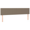 Cabeceira cama luzes LED tecido 160x5x78/88cm cinza-acastanhado 4