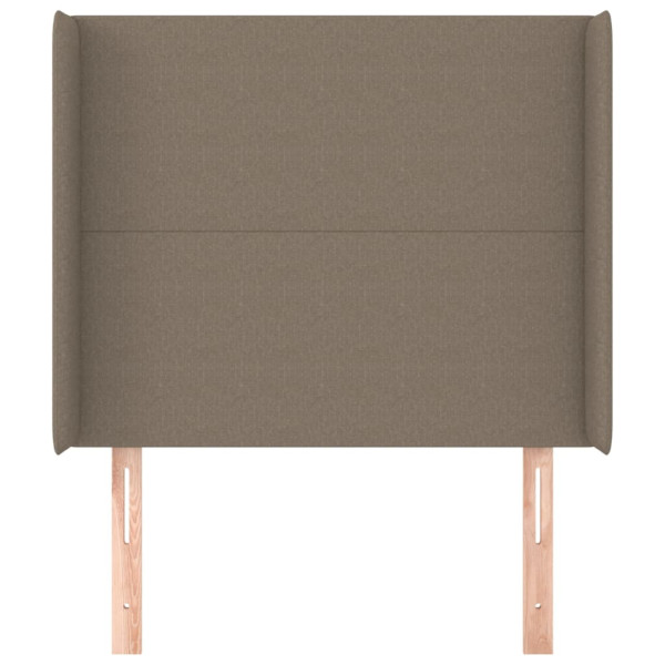 Cabecero con orejas de tela gris taupe 83x16x118/128 cm M 3