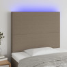 Cabecero con luces LED tela gris taupe 80x5x118/128 cm 1
