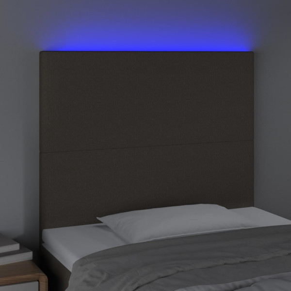 Cabecero con luces LED tela gris taupe 80x5x118/128 cm M 3
