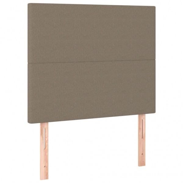 Cabeceira cama c/ LED tecido 80x5x118/128 cm cinza-acastanhado M 4