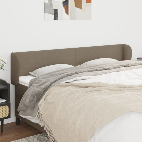 Cabecero de tela gris taupe 163x23x78/88 cm D