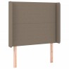 Cabeceira cama c/ LED tecido 83x16x118/128 cm cinza-acastanhado 3
