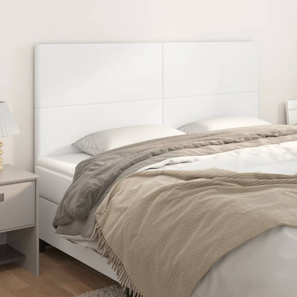 Cabeceros 4 unidades de cuero sintético blanco 90x5x78/88 cm D