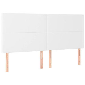 Cabeceros 4 unidades de cuero sintético blanco 90x5x78/88 cm H