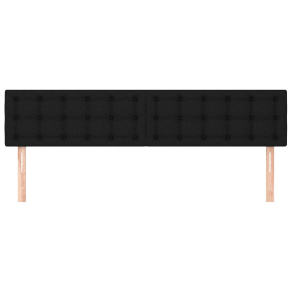 Cabeceros 2 unidades de tela negro 90x5x78/88 cm M 3