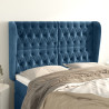 Cabeceira cama c/ abas veludo 163x23x118/128 cm azul-escuro 1