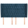 Cabeceira cama c/ abas veludo 163x23x118/128 cm azul-escuro 3